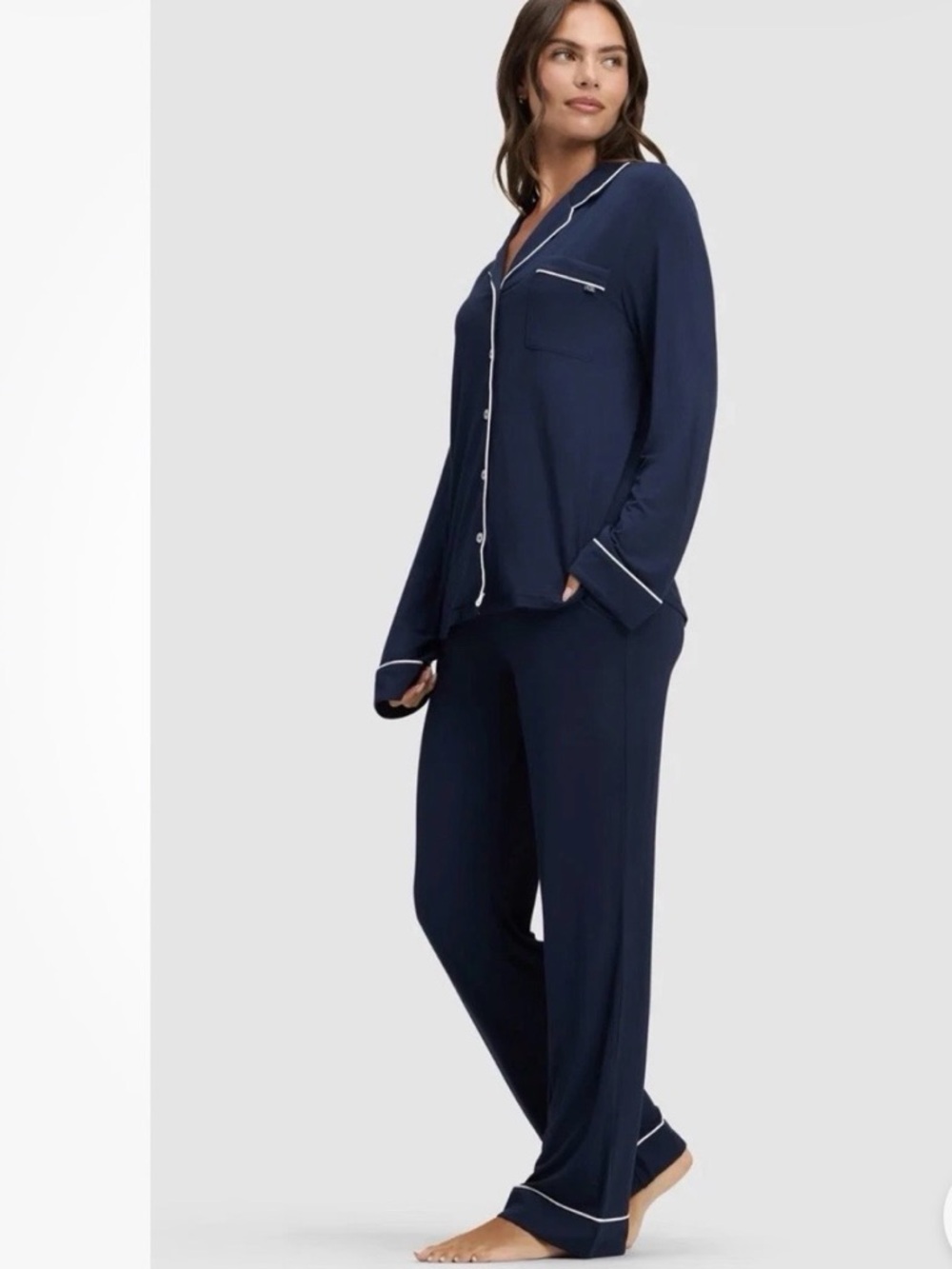 Cozy Earth Bamboo Navy Pajama Set, Medium